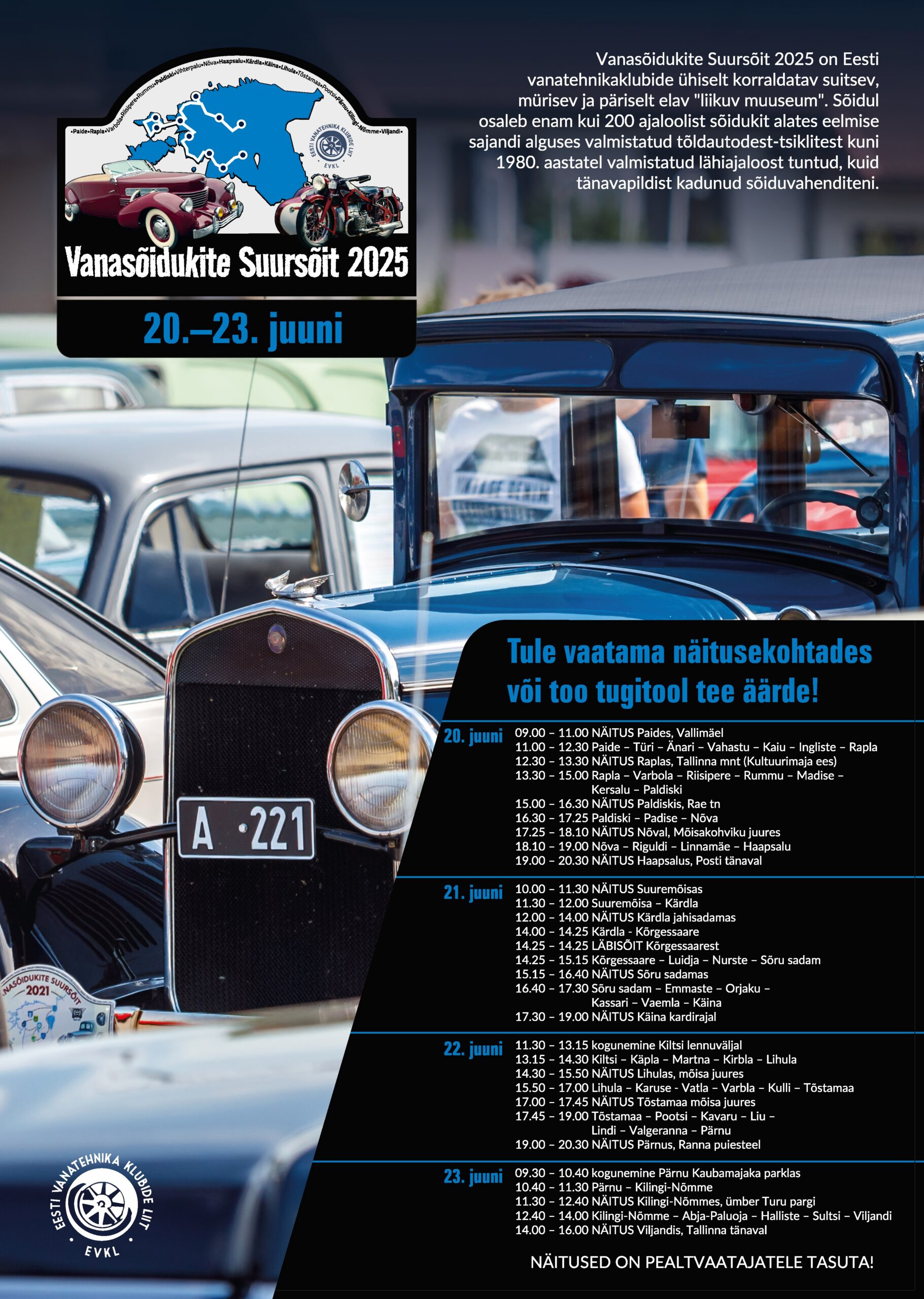 Vanasõidukite Suursõit 2025 plakat